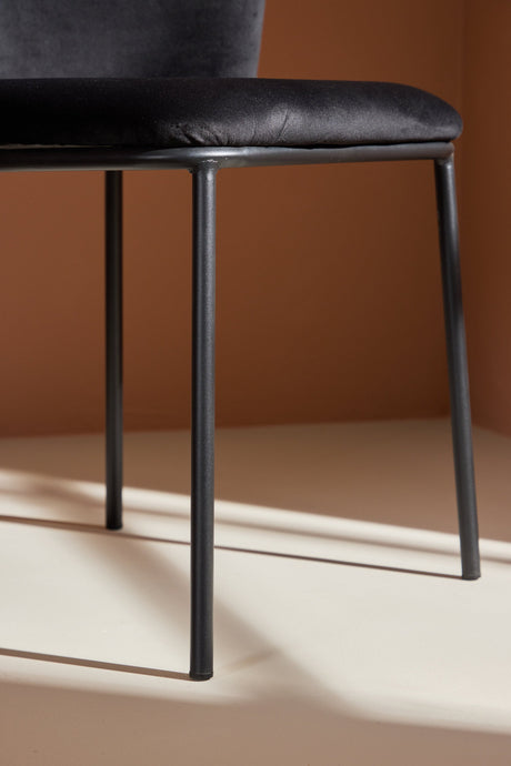 Edina Esszimmerstuhl - schwarz/Polyester - Samt - Essstühle - ALVAHOME