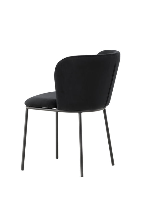 Edina Esszimmerstuhl - schwarz/Polyester - Samt - Essstühle - ALVAHOME