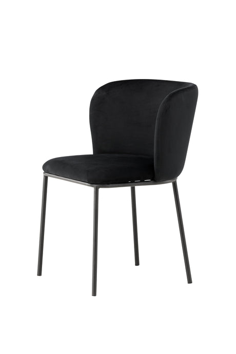 Edina Esszimmerstuhl - schwarz/Polyester - Samt - Essstühle - ALVAHOME