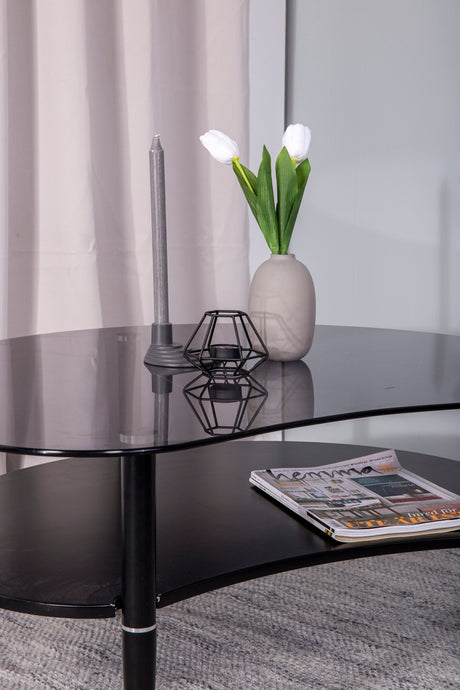 Egg Couchtisch - schwarz/Glas - Couchtische - ALVAHOME