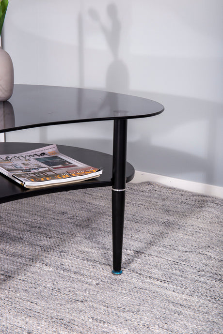 Egg Couchtisch - schwarz/Glas - Couchtische - ALVAHOME