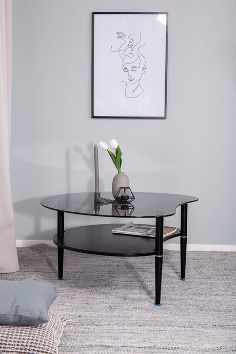 Egg Couchtisch - schwarz/Glas - Couchtische - ALVAHOME