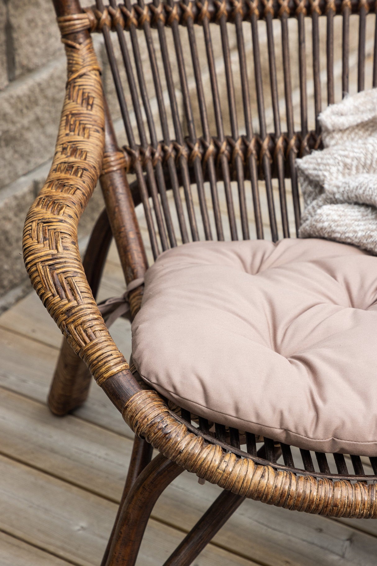Ella Outdoor Lounge - Stuhl - walnuss dunkel/Rattan - Accent Chair - ALVAHOME