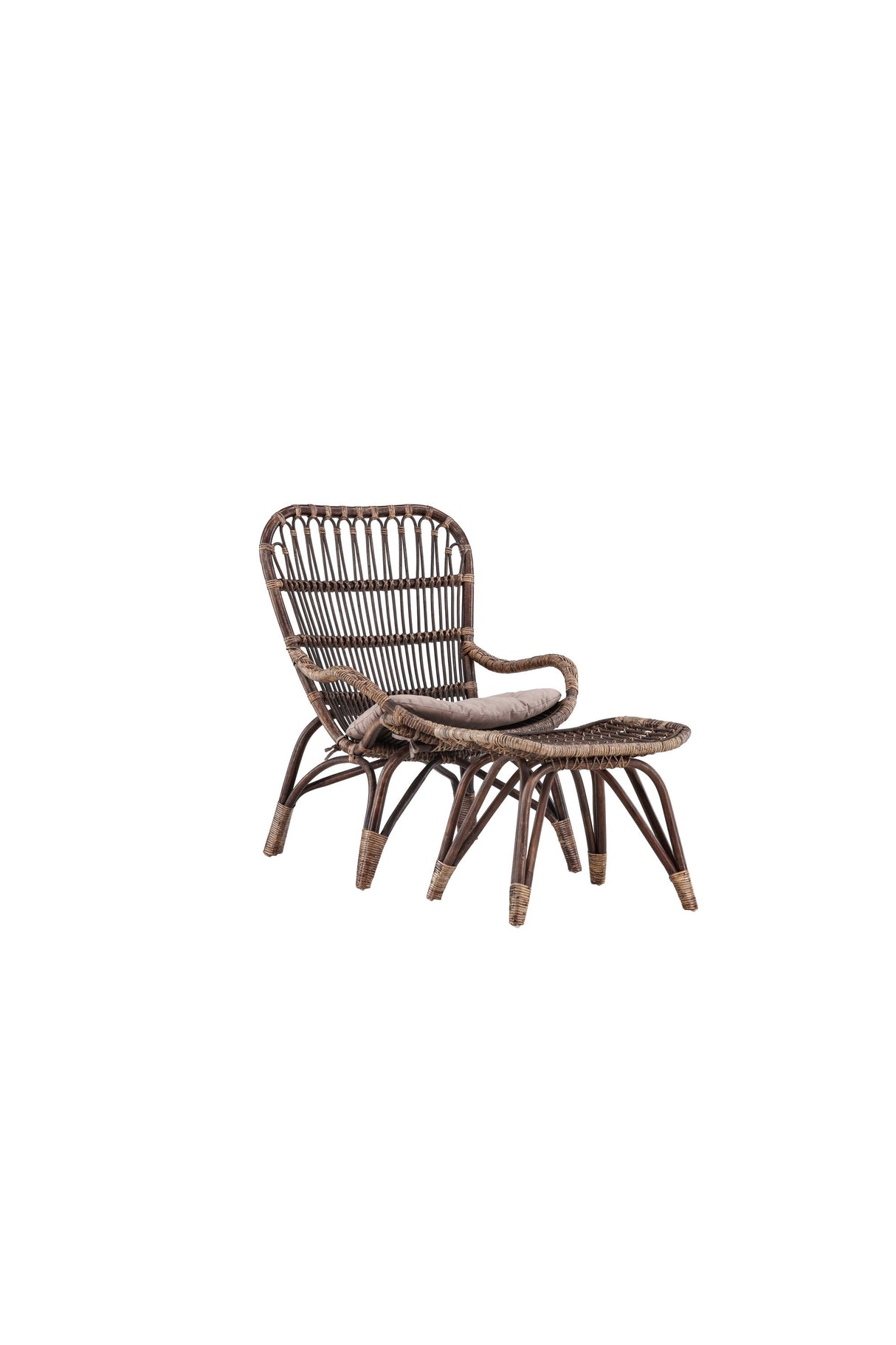 Ella Outdoor Lounge - Stuhl - walnuss dunkel/Rattan - Accent Chair - ALVAHOME