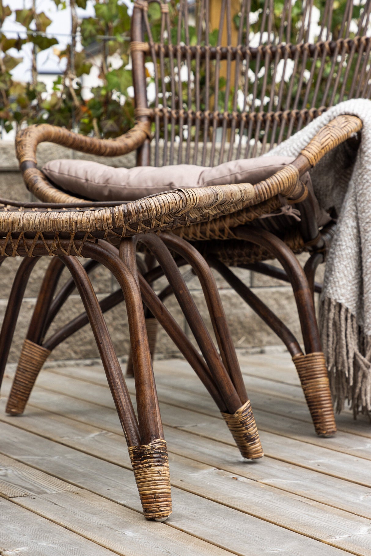 Ella Outdoor Lounge - Stuhl - walnuss dunkel/Rattan - Accent Chair - ALVAHOME