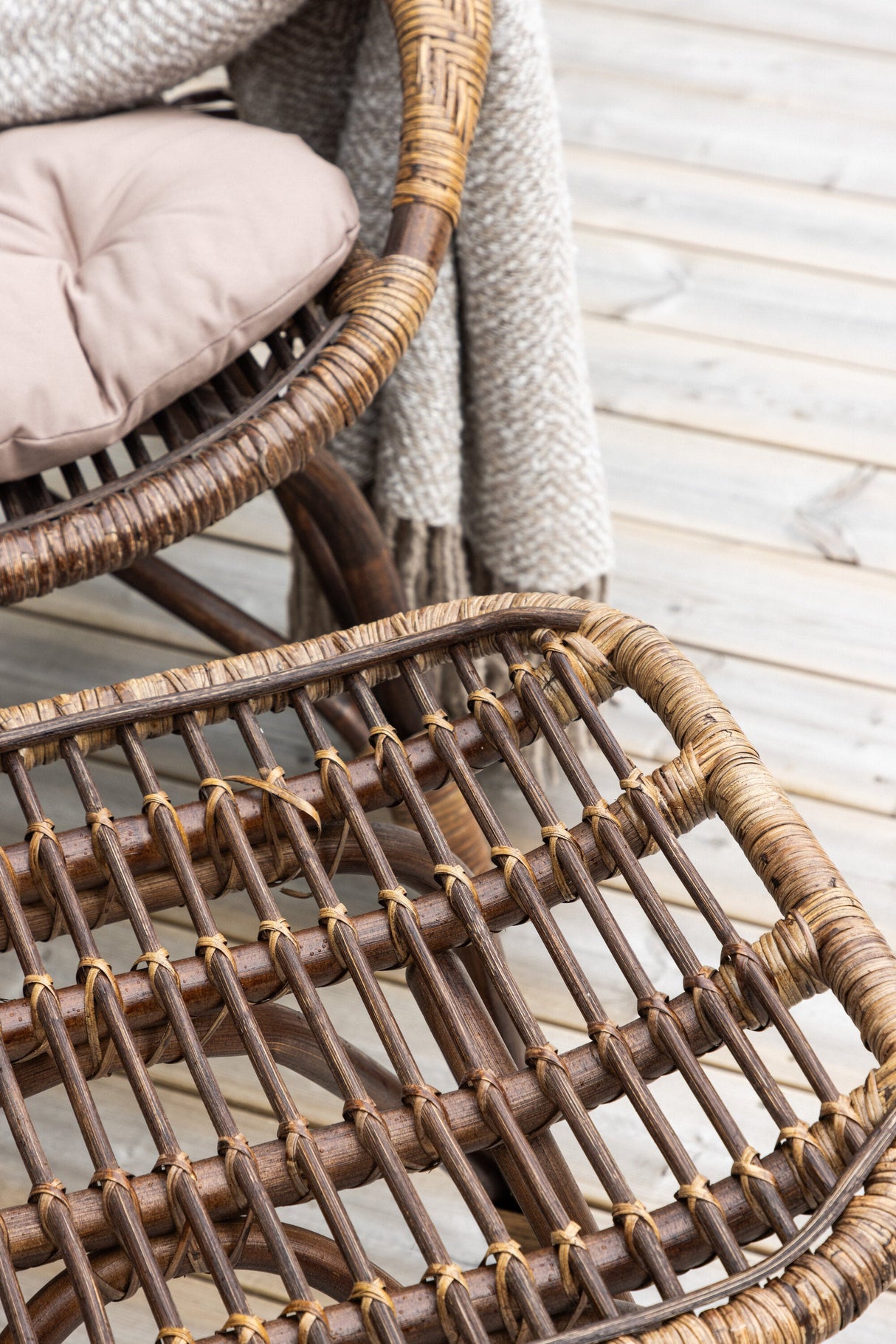 Ella Outdoor Lounge - Stuhl - walnuss dunkel/Rattan - Accent Chair - ALVAHOME