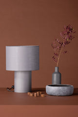 Etenio Tischlampe - dunkelgrau/Polyester - Leinen - Tischlampen - ALVAHOME