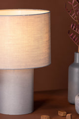 Etenio Tischlampe - dunkelgrau/Polyester - Leinen - Tischlampen - ALVAHOME