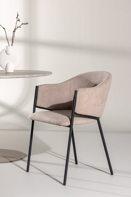 Evelina Esszimmerstuhl - beige/Polyester - Leinen - Essstühle - ALVAHOME