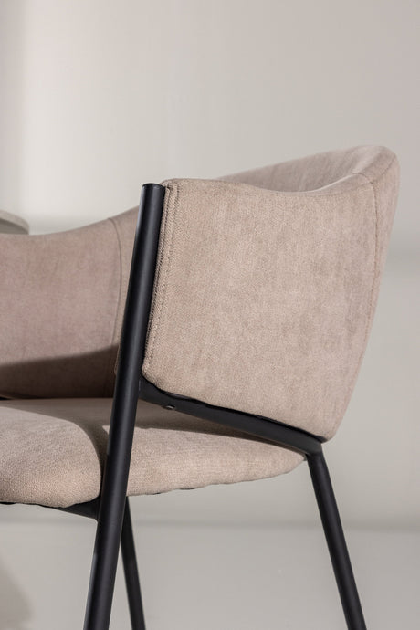 Evelina Esszimmerstuhl - beige/Polyester - Leinen - Essstühle - ALVAHOME