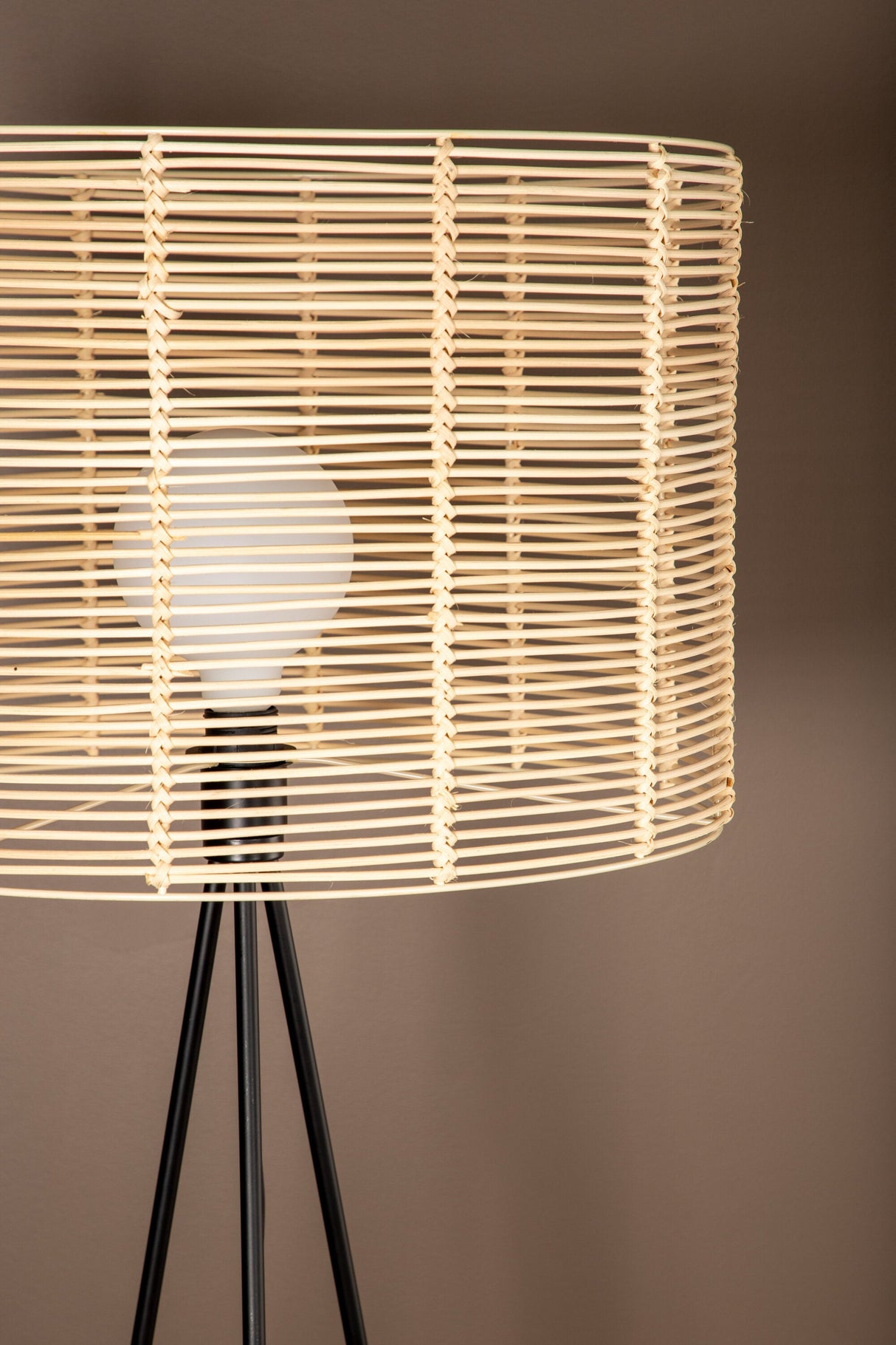 Fence Stehlampe - schwarz/Rattan - Stehlampen - ALVAHOME