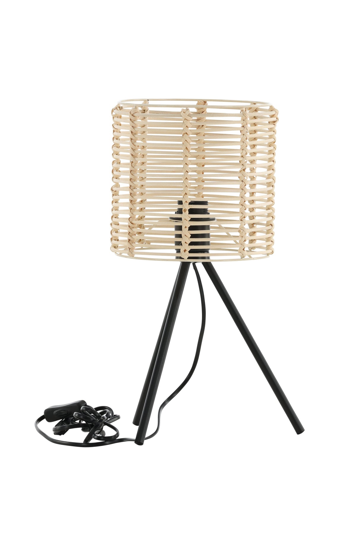 Fence Tischlampe - schwarz/Rattan - Tischlampen - ALVAHOME