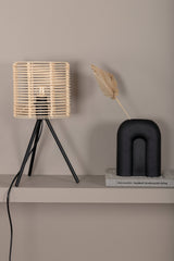 Fence Tischlampe - schwarz/Rattan - Tischlampen - ALVAHOME
