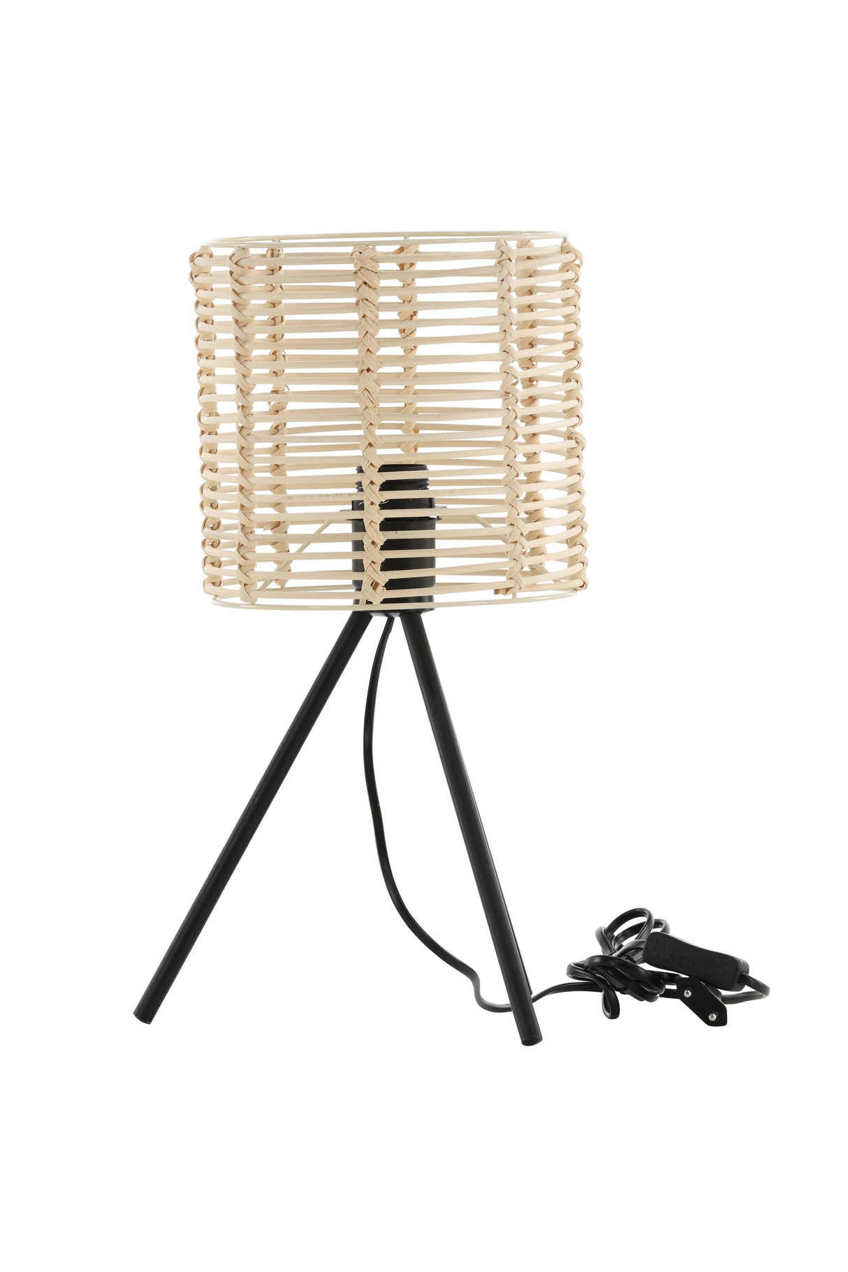 Fence Tischlampe - schwarz/Rattan - Tischlampen - ALVAHOME
