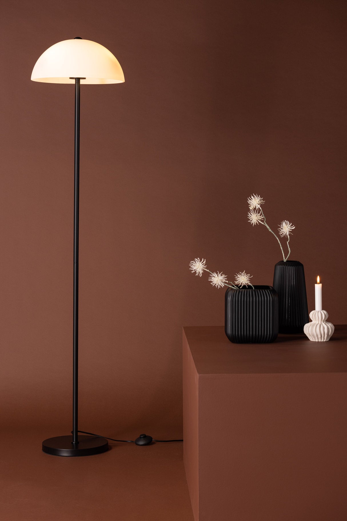 Ferrand Stehlampe - weiß/Glas - Stehlampen - ALVAHOME