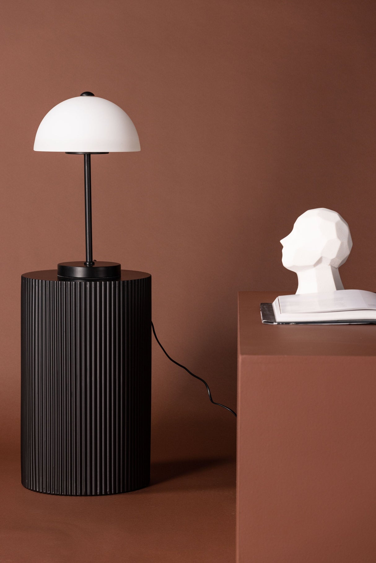 Ferrand Tischlampe - weiß/Glas - Tischlampen - ALVAHOME