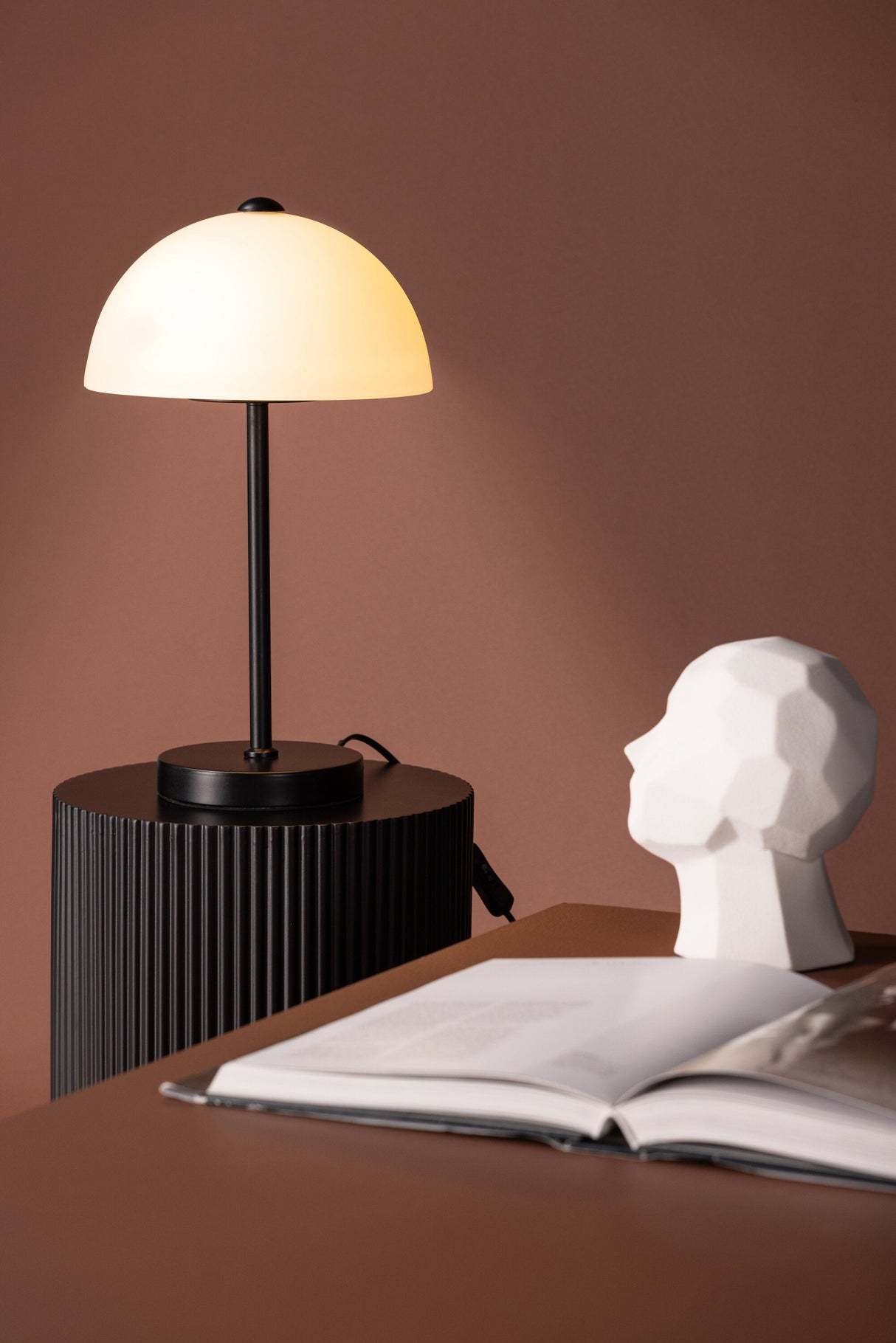 Ferrand Tischlampe - weiß/Glas - Tischlampen - ALVAHOME