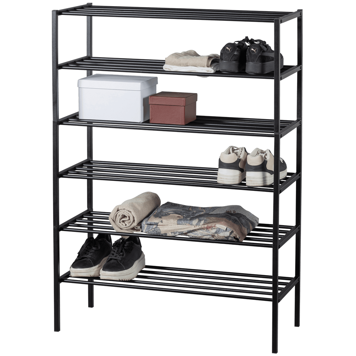 Ferro Schuhregal V3 - schwarz/Eisen - Schuhregale - ALVAHOME
