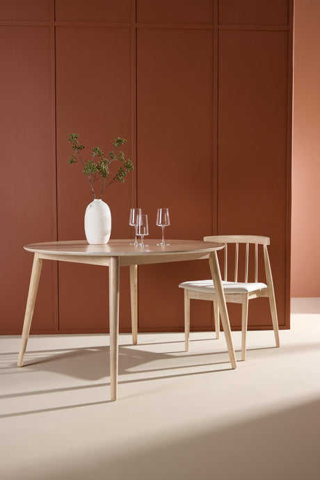 Flora runder Esstisch - white - wash/Gummi - Holz - Runde Esstische - ALVAHOME