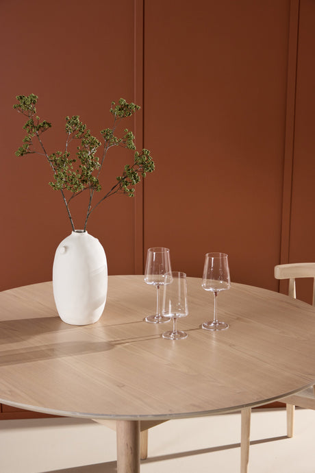 Flora runder Esstisch - white - wash/Gummi - Holz - Runde Esstische - ALVAHOME
