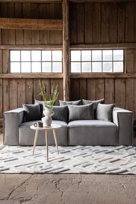Gillholmen 3 - Sitzer Sofa - grau/Polyester - Leinen - 3 - Sitzer Sofas - ALVAHOME