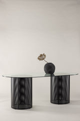 Glasgow x Josefin Lustig ovaler Esstisch - schwarz/Stahl - Ovale Esstische - ALVAHOME