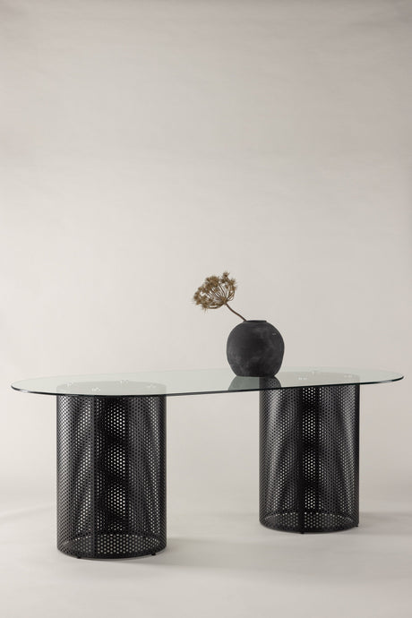 Glasgow x Josefin Lustig ovaler Esstisch - schwarz/Stahl - Ovale Esstische - ALVAHOME