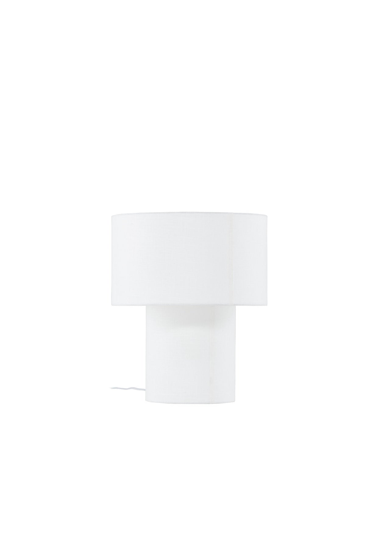 Globia Tischlampe - weiß/Polyester - Leinen - Tischlampen - ALVAHOME