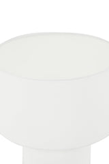 Globia Tischlampe - weiß/Polyester - Leinen - Tischlampen - ALVAHOME
