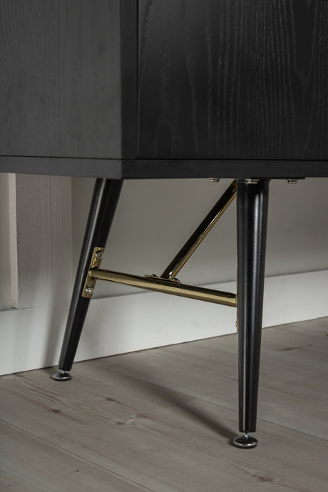 Gold Kommode - schwarz/Furnier - Kommoden - ALVAHOME