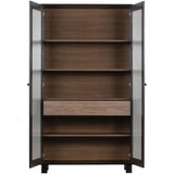 Goos Vitrinenschrank - schwarz/walnuss/Kiefer [fsc] - Vitrinenschränke - ALVAHOME