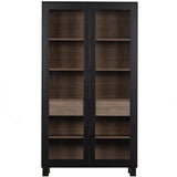 Goos Vitrinenschrank - schwarz/walnuss/Kiefer [fsc] - Vitrinenschränke - ALVAHOME