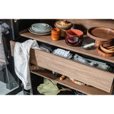Goos Vitrinenschrank - schwarz/walnuss/Kiefer [fsc] - Vitrinenschränke - ALVAHOME