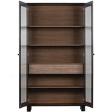 Goos Vitrinenschrank - schwarz/walnuss/Kiefer [fsc] - Vitrinenschränke - ALVAHOME