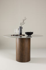Härön runder Esstisch - mokka/Glas - Runde Esstische - ALVAHOME