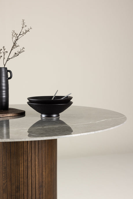 Härön runder Esstisch - mokka/Glas - Runde Esstische - ALVAHOME