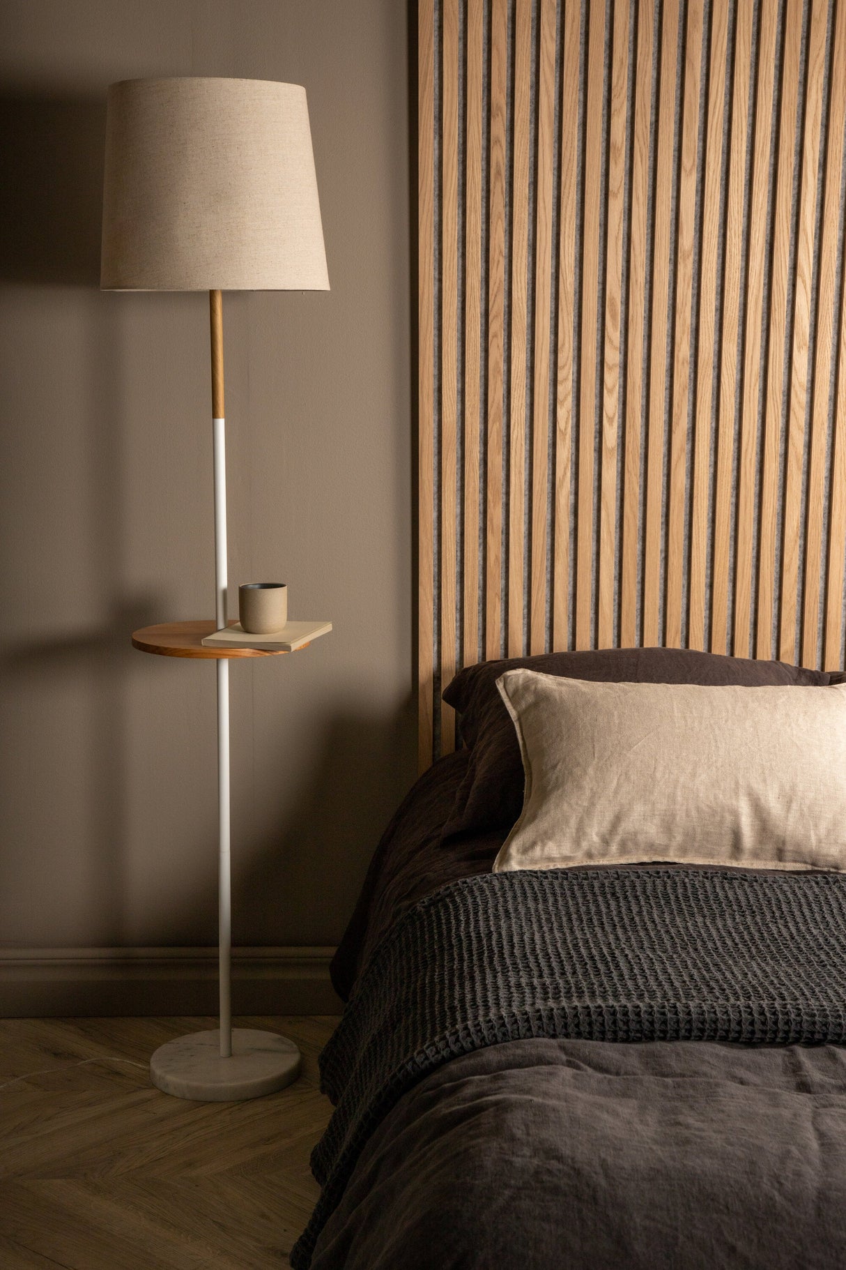 Hattman Stehlampe - beige/Polyester - Leinen - Stehlampen - ALVAHOME