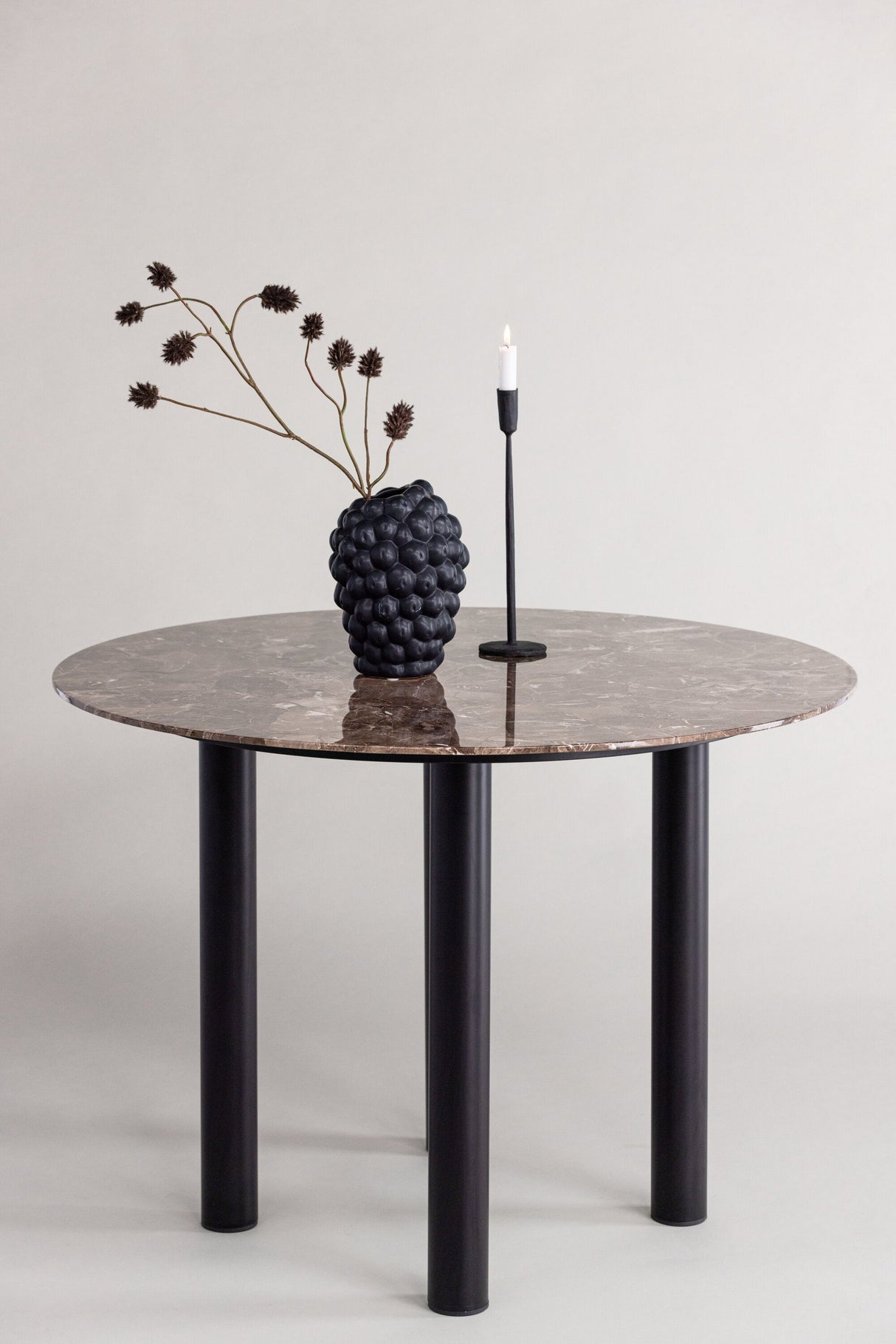 Havsten runder Esstisch - schwarz/Glas - Runde Esstische - ALVAHOME