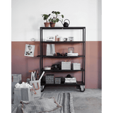HD Regal mit 4 Rollen - schwarz - Regale - ALVAHOME