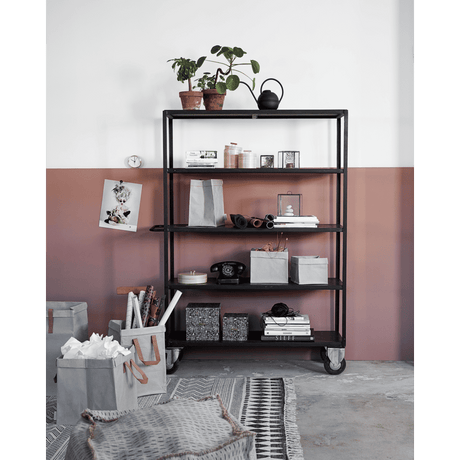 HD Regal mit 4 Rollen - schwarz - Regale - ALVAHOME