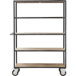 HD Regal mit 4 Rollen - schwarz/wood - Regale - ALVAHOME