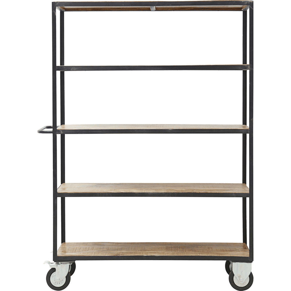 HD Regal mit 4 Rollen - schwarz/wood - Regale - ALVAHOME