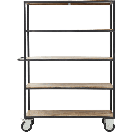 HD Regal mit 4 Rollen - schwarz/wood - Regale - ALVAHOME
