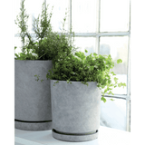HDHook Blumentopf mit Untersetzer - hellgrau - Outdoor - Blumentöpfe - ALVAHOME