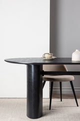 Isolde ovaler Esstisch - schwarz/MDF - Ovale Esstische - ALVAHOME