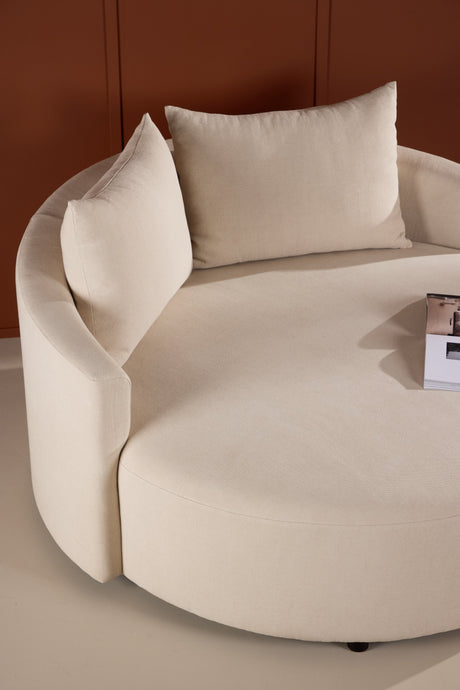 Kelso 3 - Sitzer Sofa - beige/Polyester - Leinen - 3 - Sitzer Sofas - ALVAHOME