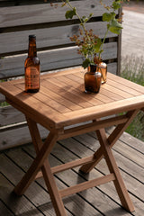 Kenya Outdoor - Beistelltisch - gold/Teak - Outdoor - Beistelltische - ALVAHOME