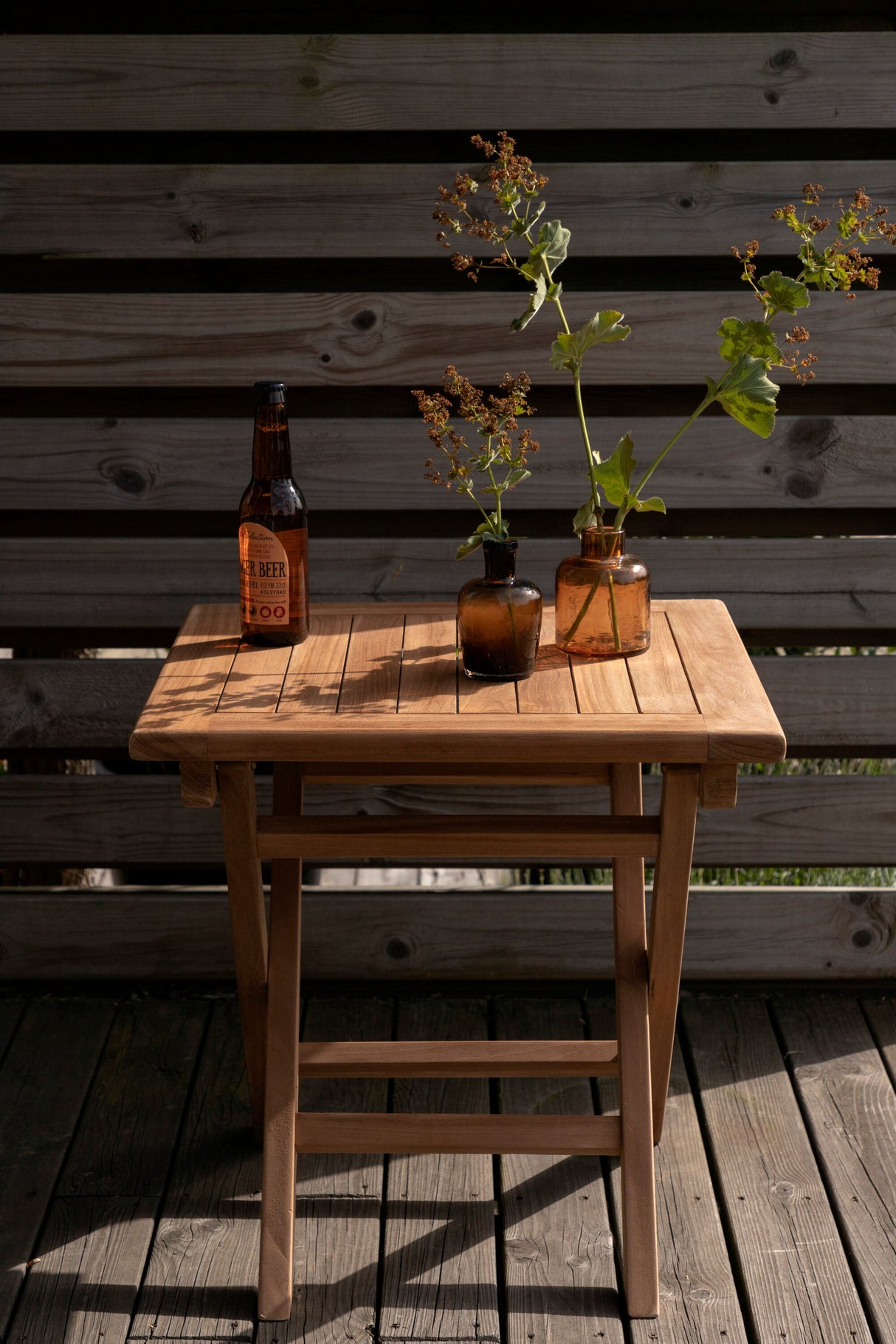 Kenya Outdoor - Beistelltisch - gold/Teak - Outdoor - Beistelltische - ALVAHOME