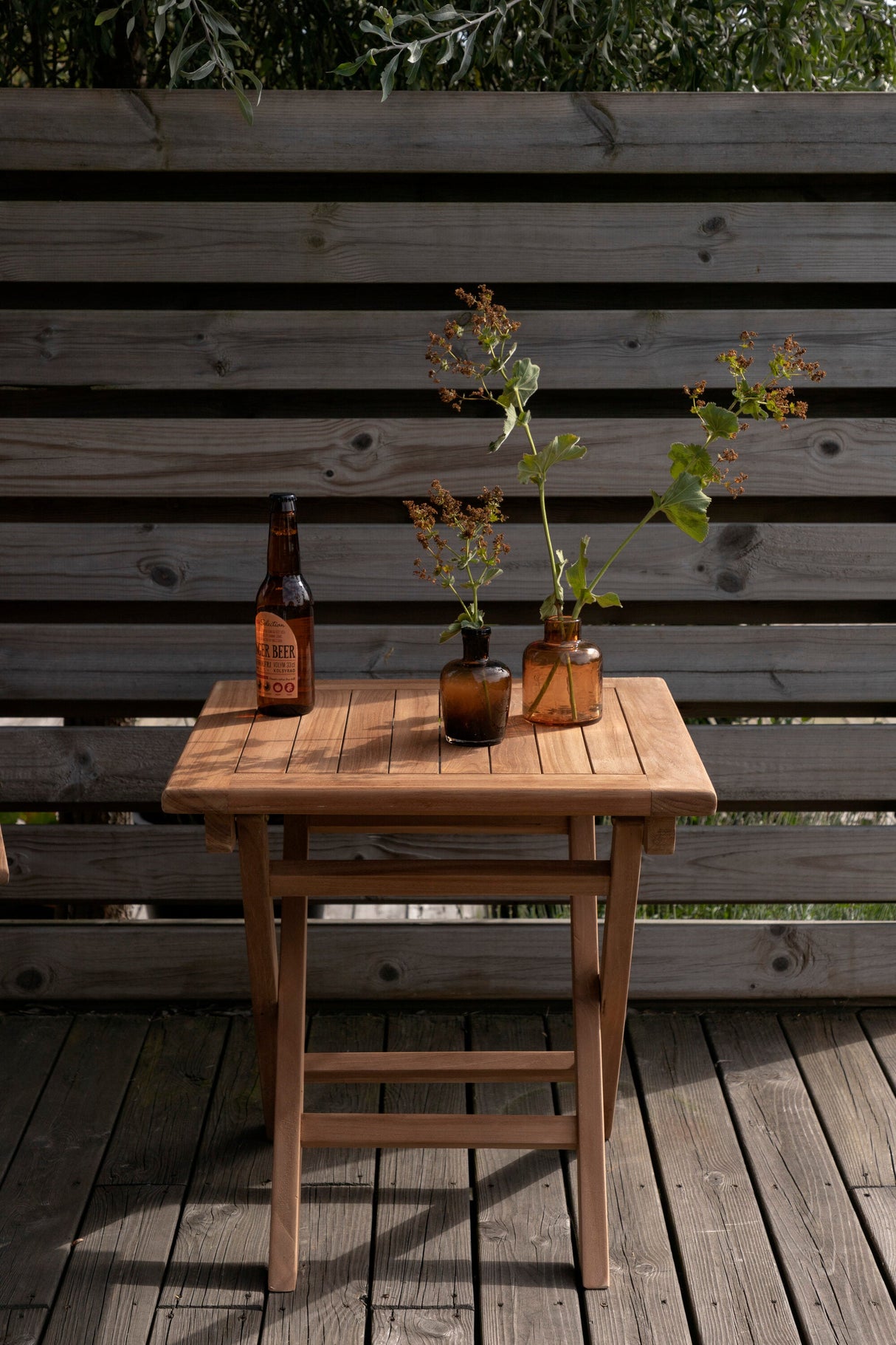 Kenya Outdoor - Beistelltisch - gold/Teak - Outdoor - Beistelltische - ALVAHOME