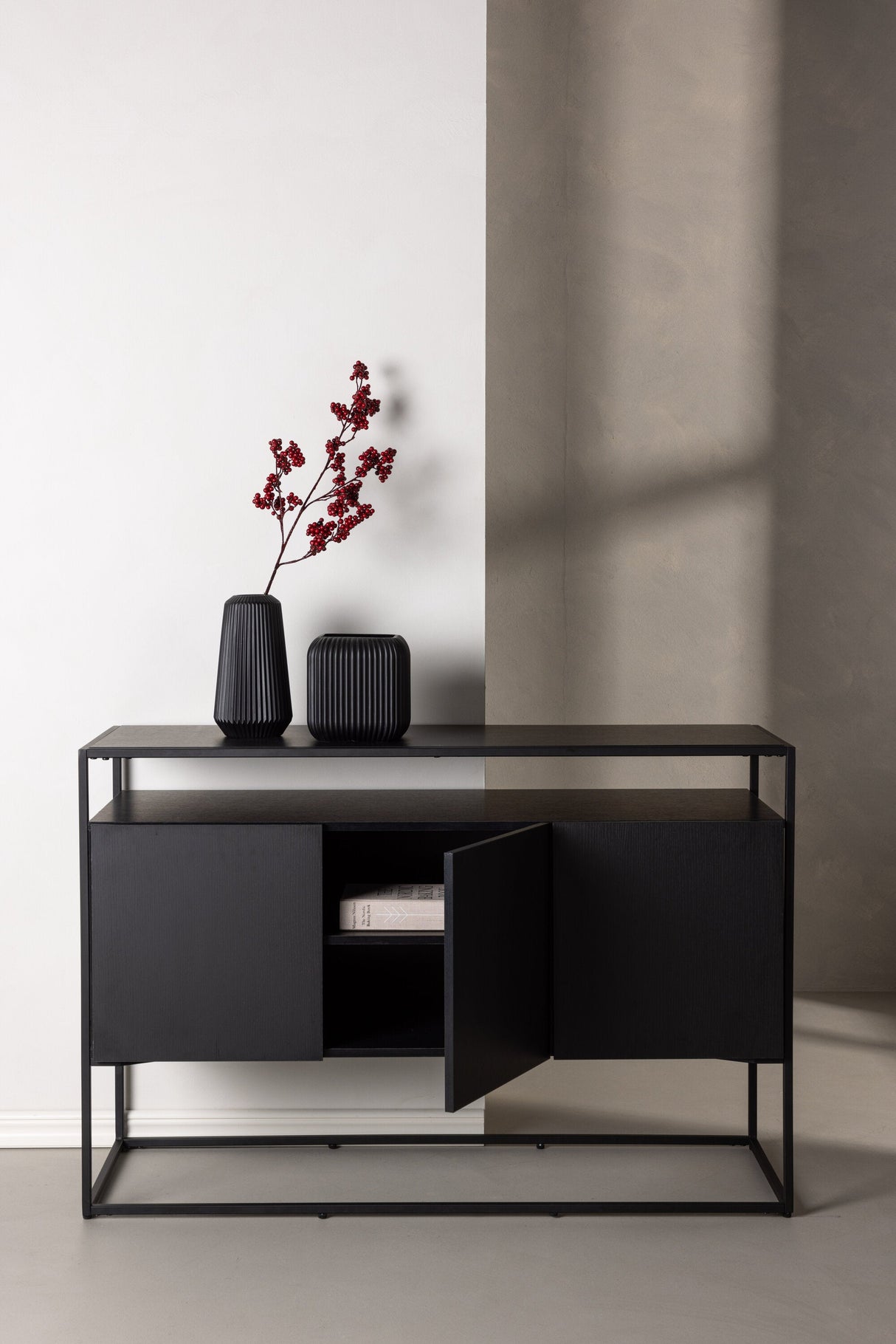 Kingsport Schrank - schwarz/Pappelholz - Schränke - ALVAHOME